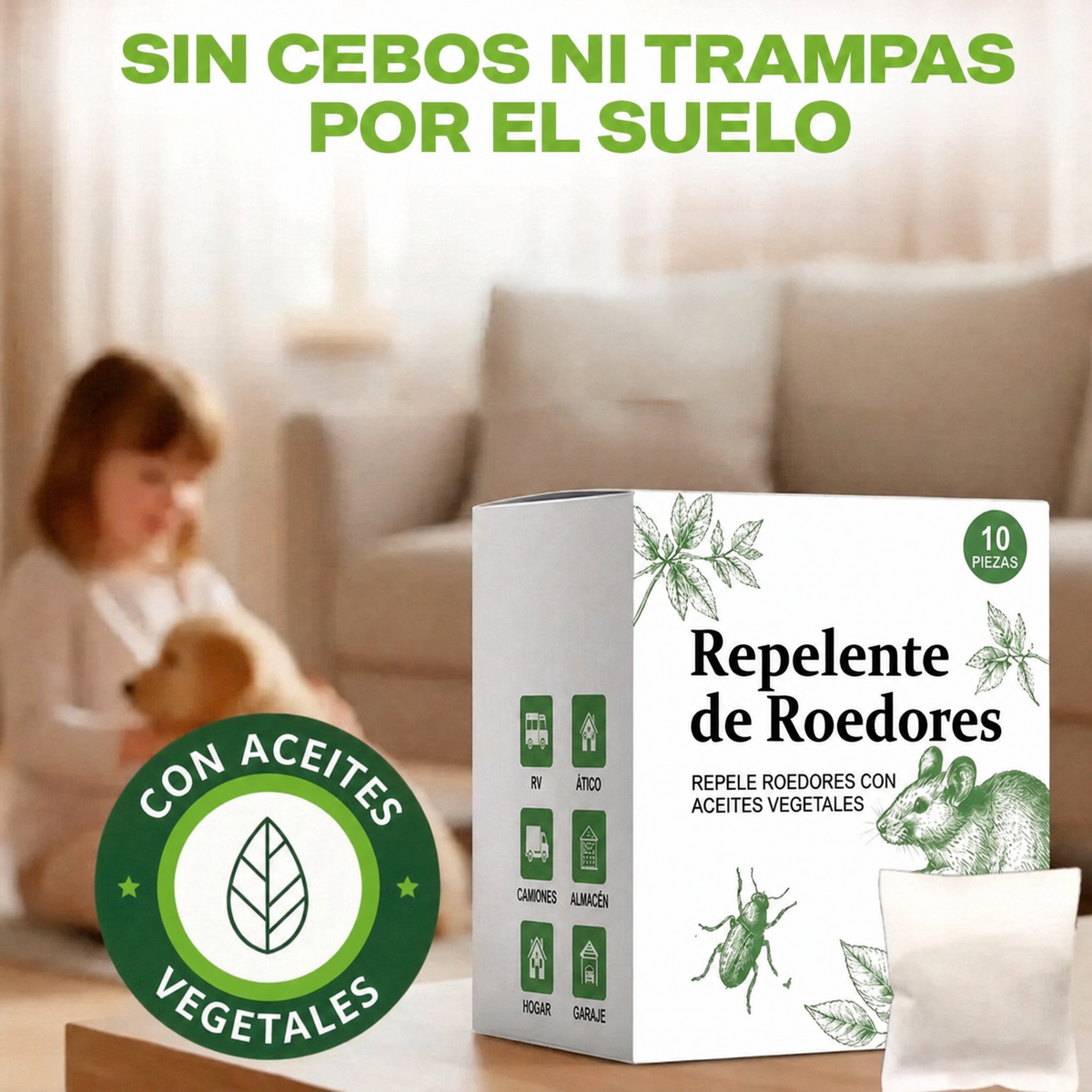 Repelente con aceites vegetales: sin cebos ni trampas por el suelo