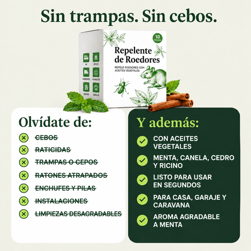 Sin trampas ni cebos: repelente de roedores con aceites vegetales