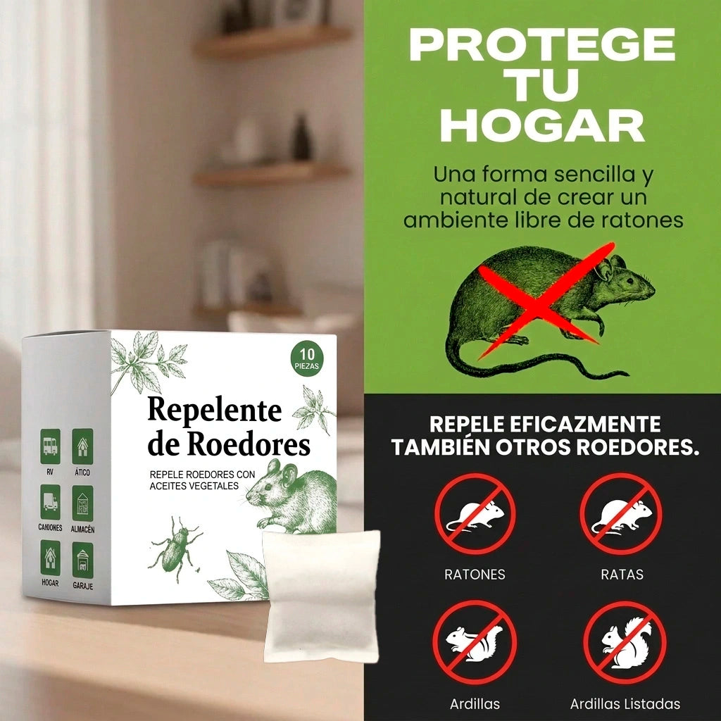 EcoRepelent – Repelente de roedores natural con aceites vegetales (10 bolsitas)